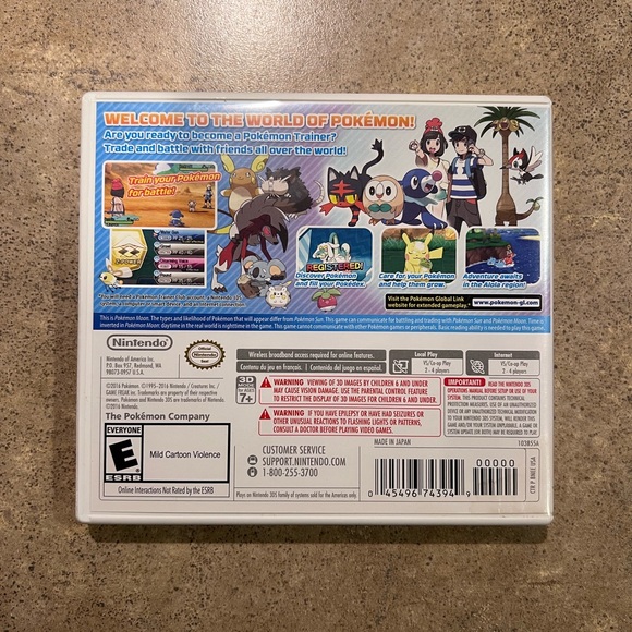 **NO GAME** Pokémon Moon (Nintendo 3DS, 2016) Case & Inserts Only - Picture 2 of 3